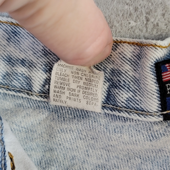 Paris Sport Club Vintage Acid Washed Cut Off Jean Shorts 80's Women's Size 5 - Picture 8 of 14